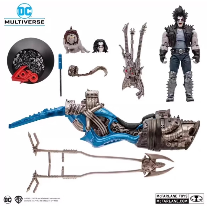 Mcfarlane DC Bounty Hunter Lobo Rob Wolf Set Vehicle Motorcycle Action Figure