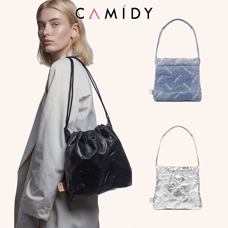 Camidy กระเป๋าสะพายไหล่ ผ้าฝ้าย ปักลายก้อนเมฆ แฟชั่นสไตล์เกาหลี สําหรับผู้หญิง