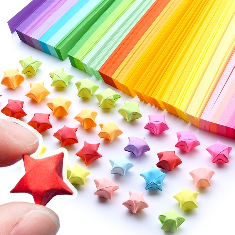 540 ชิ้นสีลูกกวาด Star Note Luminous Lucky Star Strip Handmade Origami SG130