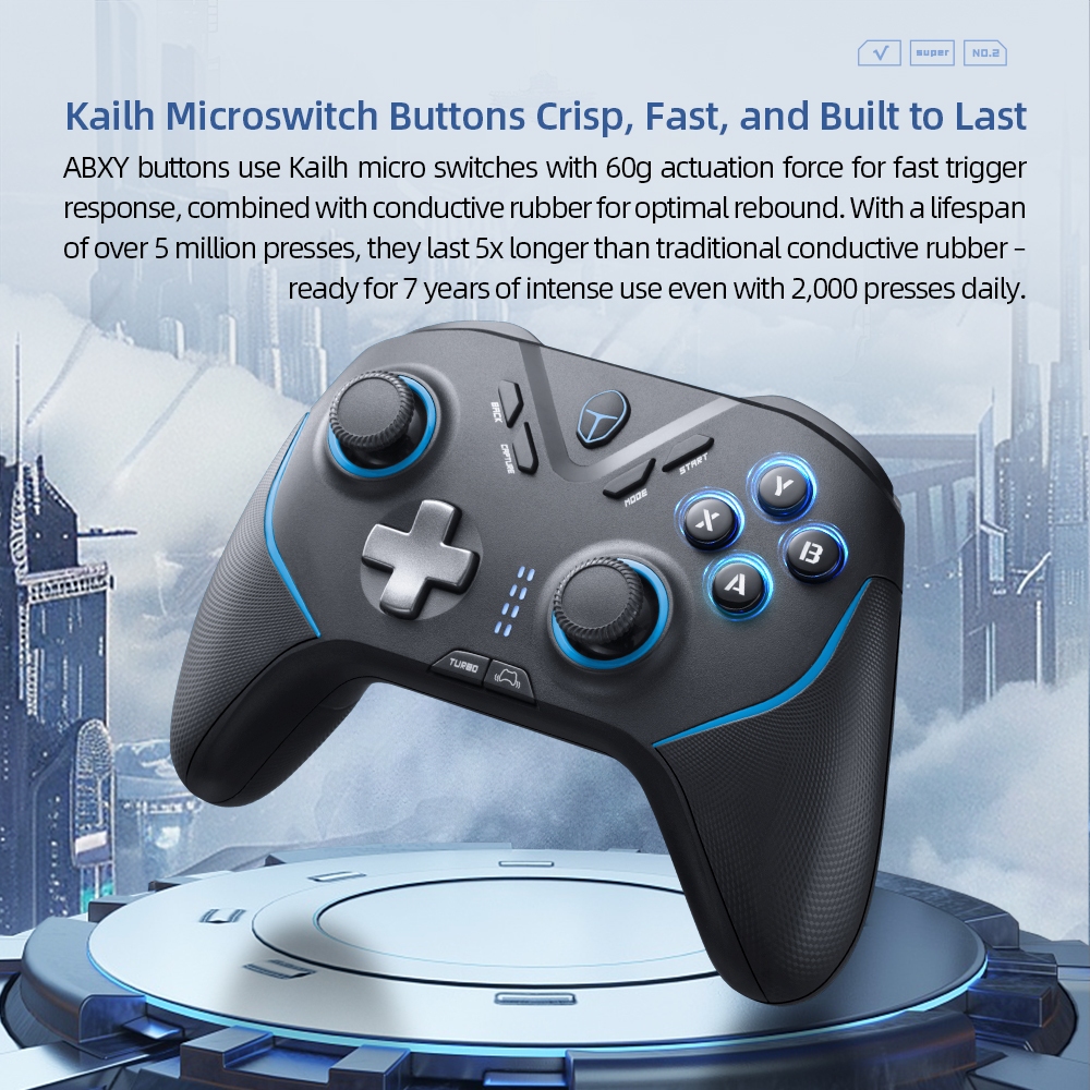 Thunderobot G50 Ultra Wireless Gamepad Controller TMR Hall จอยสติ๊ก Hall Triggers 1000Hz Polling Rate 860mAh แบตเตอรี่ Quad-Motor NativeTrigger การสั่นสะเทือน Tri-Mode Controller