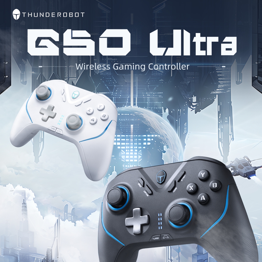 Thunderobot G50 Ultra Wireless Gamepad Controller TMR Hall จอยสติ๊ก Hall Triggers 1000Hz Polling Rate 860mAh แบตเตอรี่ Quad-Motor NativeTrigger การสั่นสะเทือน Tri-Mode Controller