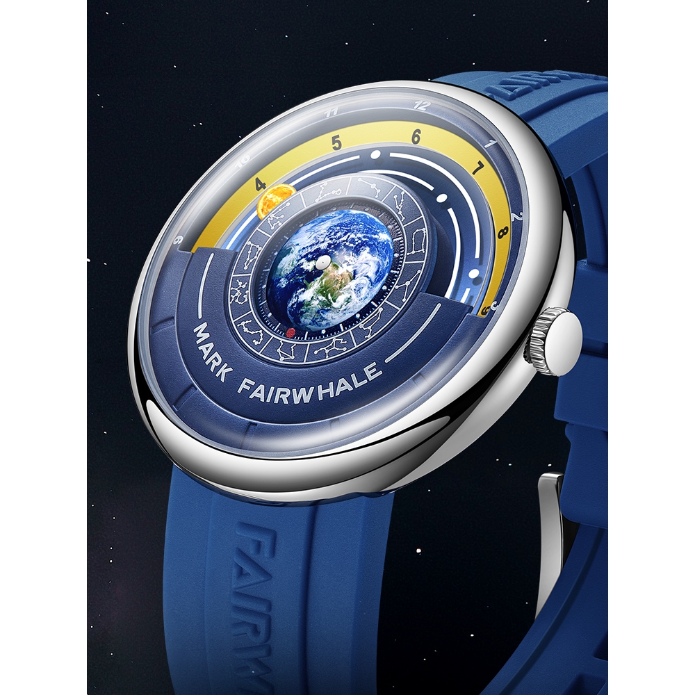 Mark Fairwhale 5700 Cosmic Explorer นาฬิกาควอทซ์ผู้ชายการออกแบบอวกาศแห่งอนาคต