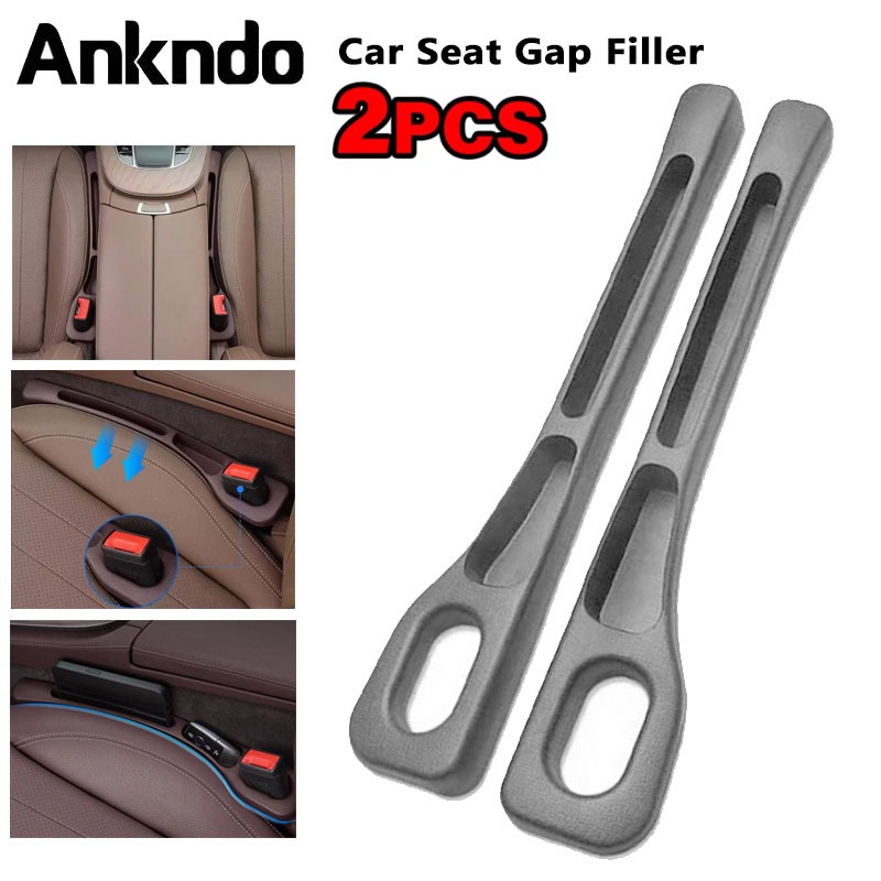 Ankndo 2 ชิ้นรถที่นั่ง Gap Filler Organizer กันน้ํา Universal Stopper Strip 2Slot Storage Organizer
