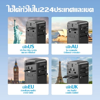 Vention อแดปเตอร์ปลั๊กไฟเดินทาง Universal GaN แก้ปัญหาประเทศปลั๊กไฟต่างกัน ชาร์จได้ ทุกประเทศ