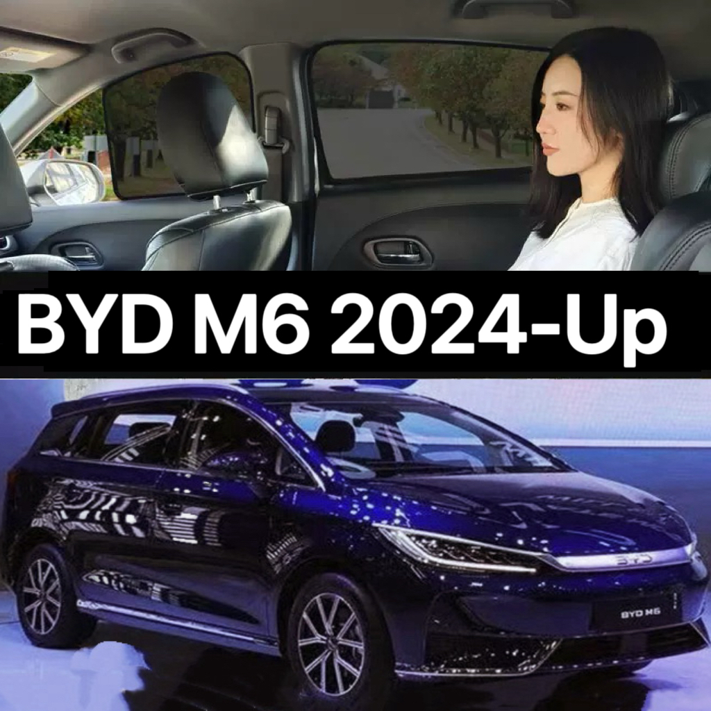 ม่านบังแดดรถยนต์สําหรับ BYD M6 2024-UP ม่านบังแดดรถยนต์ Sun Protection ผ้าม่านรถยนต์