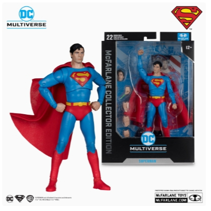 Mcfarlane 1978 Reeve Superman Deluxe Edition เครื่องประดับตุ๊กตาแอ็คชั่นขนาด 7 นิ้ว