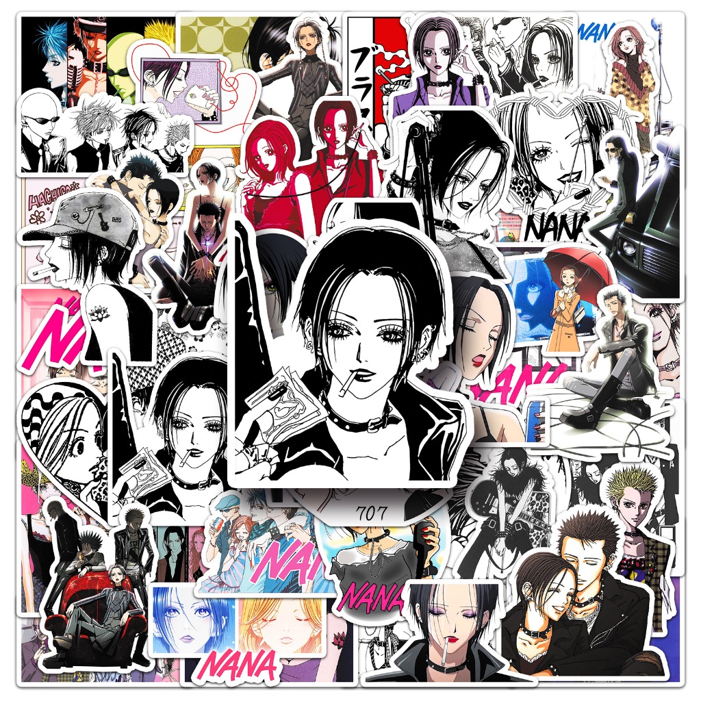Cool Girl 50pcs อะนิเมะญี่ปุ่น NANA สติกเกอร์น่ารักสําหรับ DIY เคสโทรศัพท์แล็ปท็อปหมวกกันน็อครถ Graffiti กันน้ําตกแต่งของขวัญ