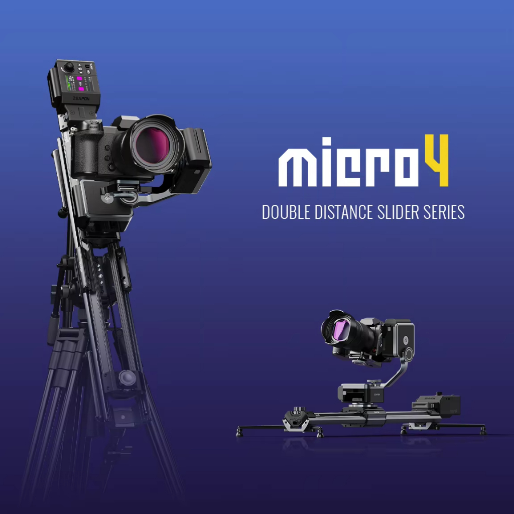 Zeapon Micro 4 Ultra Quite มอเตอร์ไร้แปรงกล้อง Track Slider พร้อมแกนคู่ Gimbal ควบคุมไฟฟ้า Video Stabilizer Rail