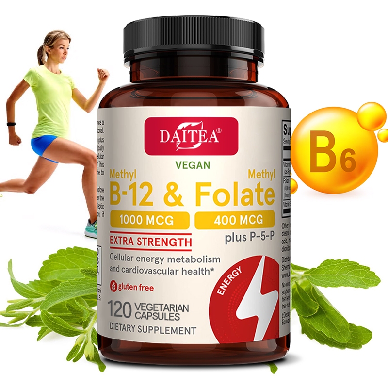อาหารเสริม DAITEA วิตามิน B12 - รองรับสุขภาพหัวใจ, การผลิตพลังงานเซลล์, ฟังก์ชั่นสมอง, เพิ่มการเผาผลาญ