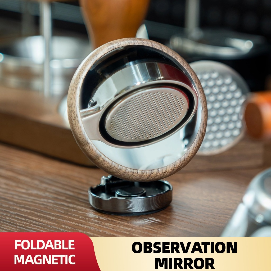 Neouza Espresso Shot Mirror สําหรับ Flair Espresso Maker & Bottomless Portafilter | ปรับมุมได้หลายมุม | กระจกแม่เหล็กแบบถอดได้ | การสังเกตการสกัดเอสเพรสโซ่ออพติมาล