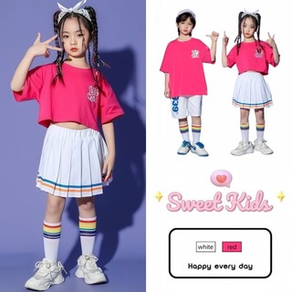 SweetKids พร้อมส่งจากกทม🌸ชุดแสดงเด็ก🍓ชุดเสื้อผ้าแฟชั่นเกาหลี 2 ชิ้น นุ่มสบาย สีสดใส ชุดฤดูร้อน