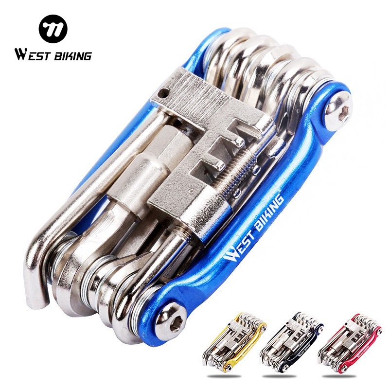 WEST BIKING 10 In 1 ชุดเครื่องมือประแจหกเหลี่ยม สําหรับซ่อมแซมจักรยาน