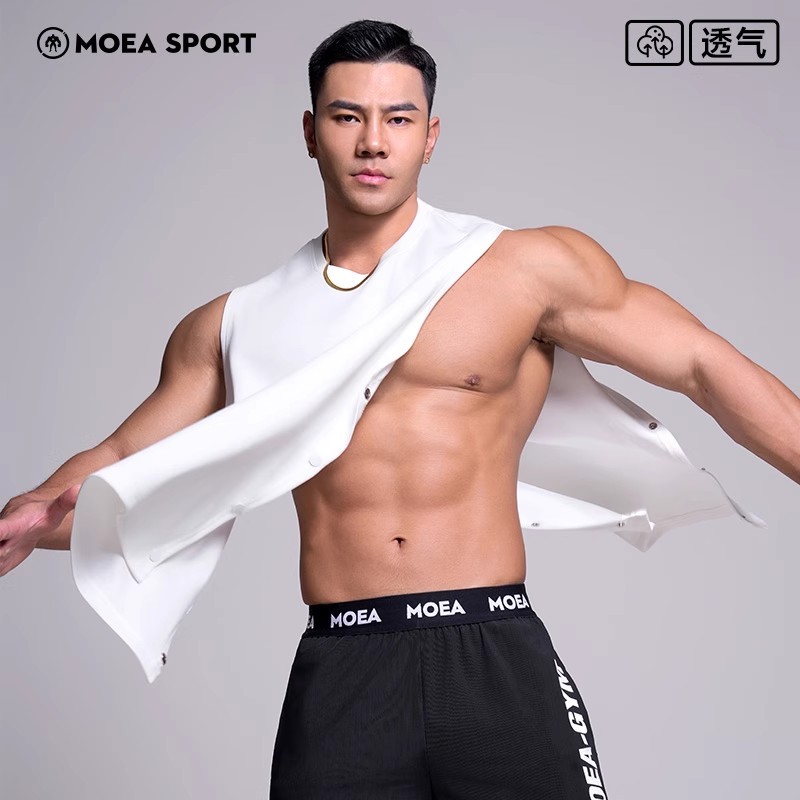 MOEA SPORT| เบาะอากาศกีฬาเสื้อกั๊กผู้ชายฤดูร้อนอเมริกันบาสเกตบอลแขนกุดไหล่กว้างวิ่งการฝึกอบรมชุดออกกําลังกายเสื้อผ้า ราคาถูก Shopee Lazada