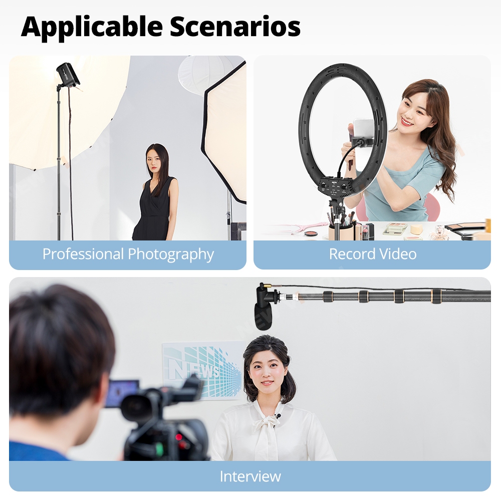 Qzsd LS-255/285 ขาตั้งไฟพับถอยหลัง ถ่ายภาพกลางแจ้ง ขาตั้งกล้องแบบพกพา 2.2ม อลูมิเนียมอัลลอยด์ ขาตั้งไฟคาร์บอนไฟเบอร์