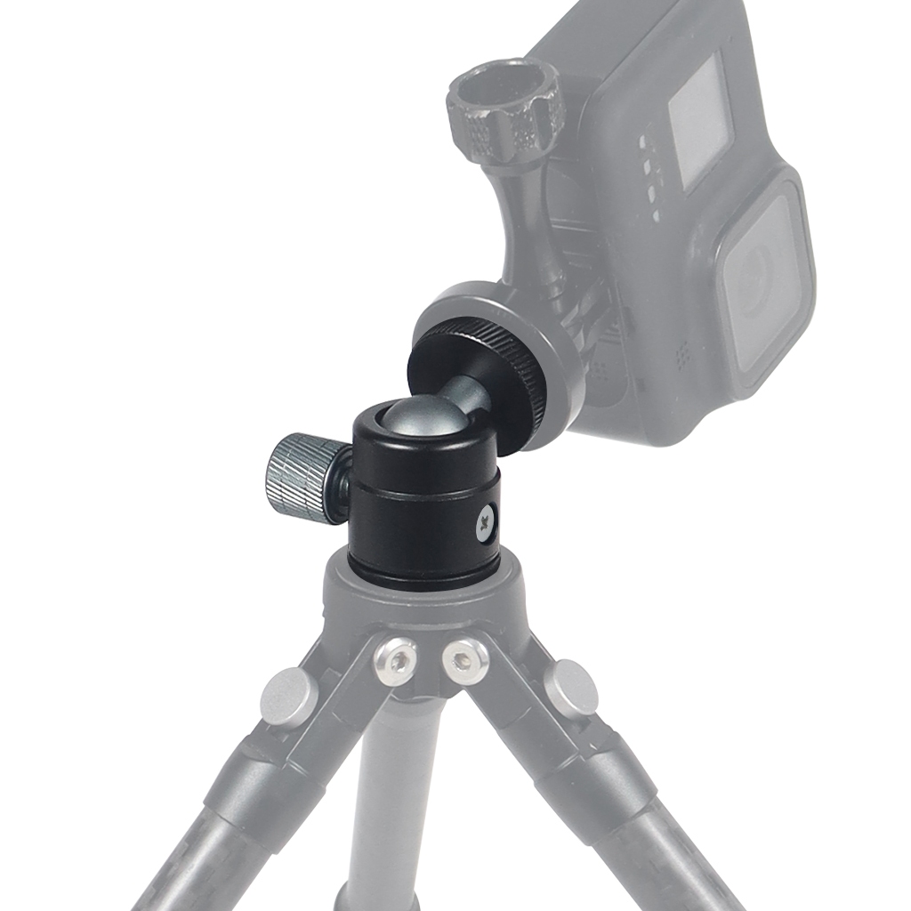 Feichao สําหรับ GoPro 13 12 11 / Insta360 X4 X3 Mini BallHead 360 หมุน 1/4 สกรูขาตั้งกล้อง Ball Head ล็อคลูกบิดสําหรับ Monopod แฟลช Light Stand Video