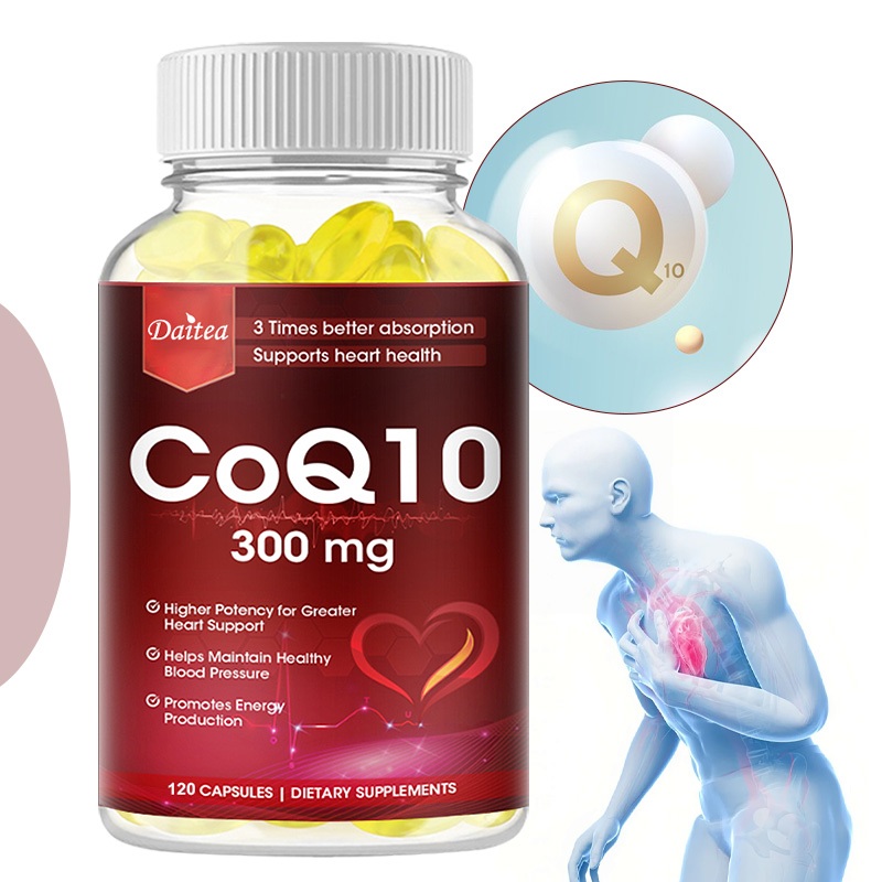 Daitea CoQ10 อาหารเสริม 300 มก. รองรับพลังงาน สุขภาพหลอดเลือดและคอเลสเตอรอล สารต้านอนุมูลอิสระ