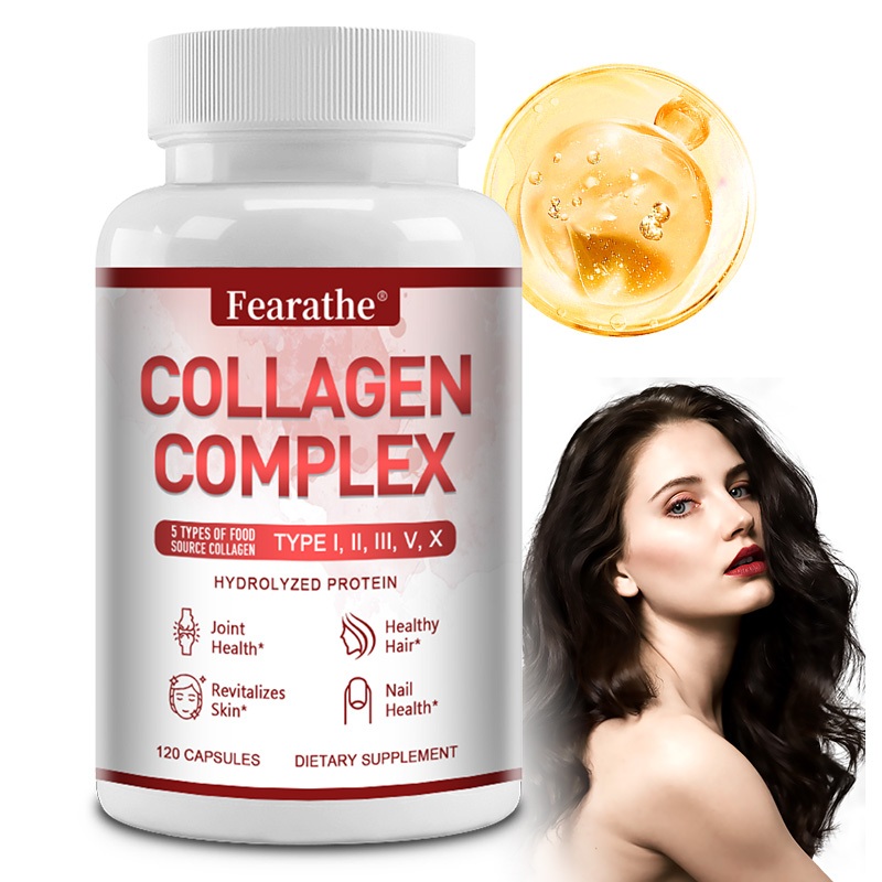 Fearathe Collagen Complex สําหรับผู้หญิงคอลลาเจนโปรตีนประเภท I,II,III,V,X, Anti-Aging