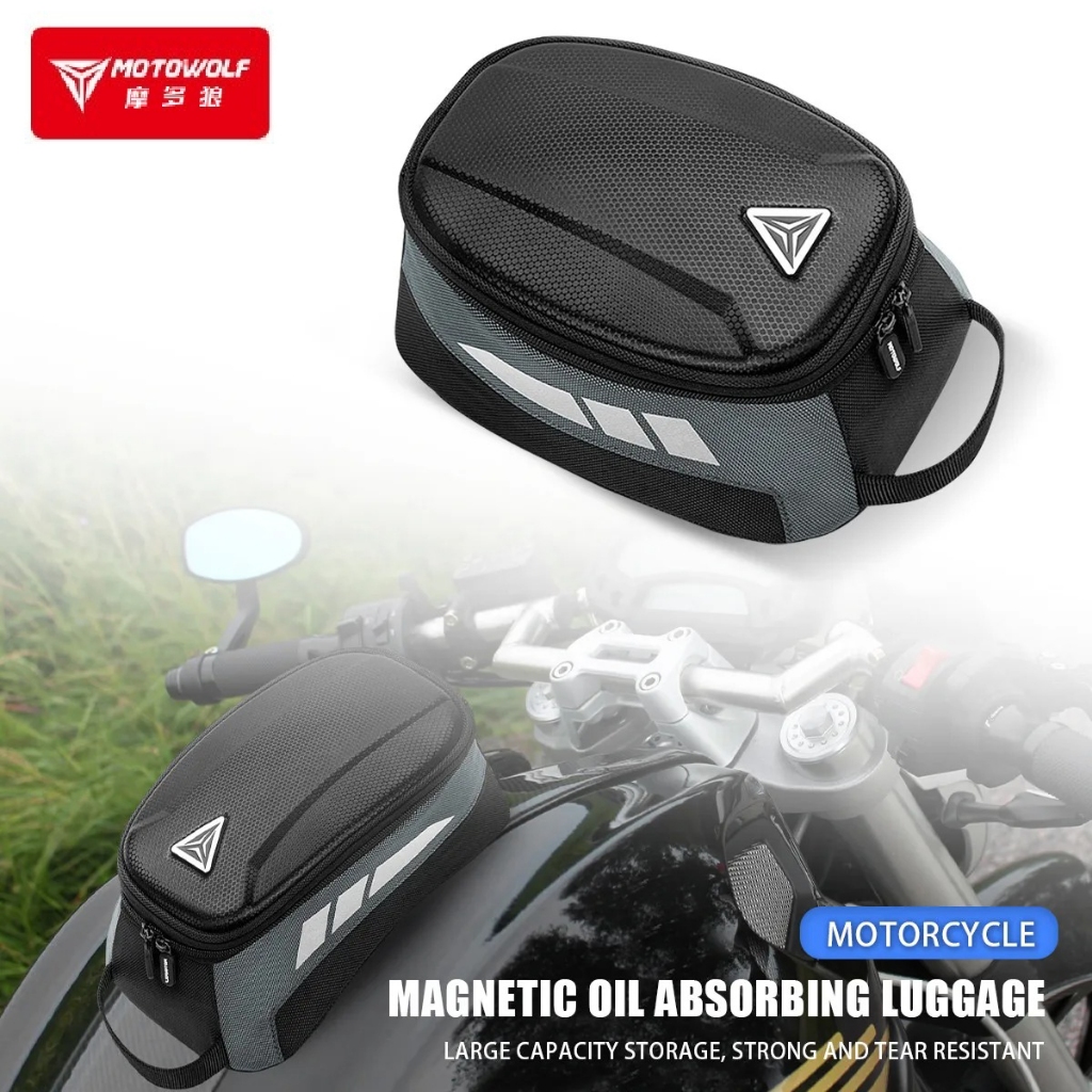 Motowolf Magnetic Tank Bag กันน้ําเกรดอุตสาหกรรม Ballistic Nylon