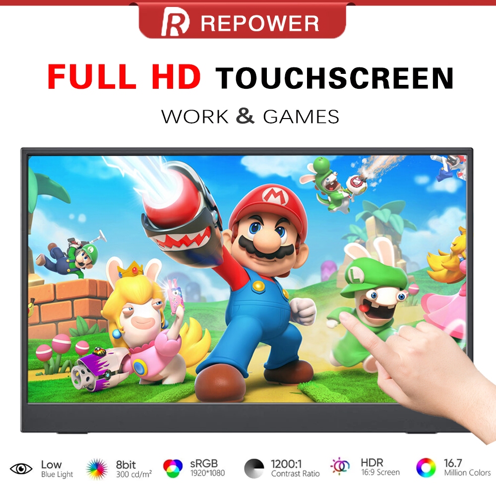 Portable Monitor หน้าจอมอนิเตอร์ IPS HDR USB-C HDMI 1920*1080p 144Hz หน้าจอสัมผัส 14/15.6 นิ้ว 4K แบบพกพา สําหรับ Switch XBOX PS4 PS5 โทรศัพท์มือถือ แล็ปท็อป  iPad Mac