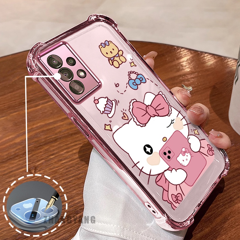 SAMSUNG สําหรับsamsung A13 4G A13 5G A23 เคสโทรศัพท์Electroplatedความงามการ์ตูนน่ารักแมวเล่นโทรศัพท์TPUสี่มุมAnti drop soft case