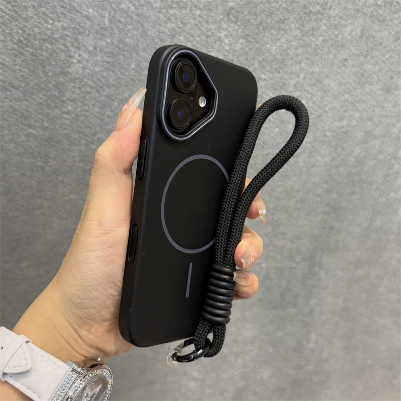 เคสไอโฟนพร้อมสายเชือกเส้นเล็กLuxury Matte PCแม่เหล็กเคสโทรศัพท์สําหรับiPhone 16 15 14 13 12 11 Pro max 13 12 mini x xr xs max 16 15 14 8 7 Plusกรณีความงามกันกระแทก