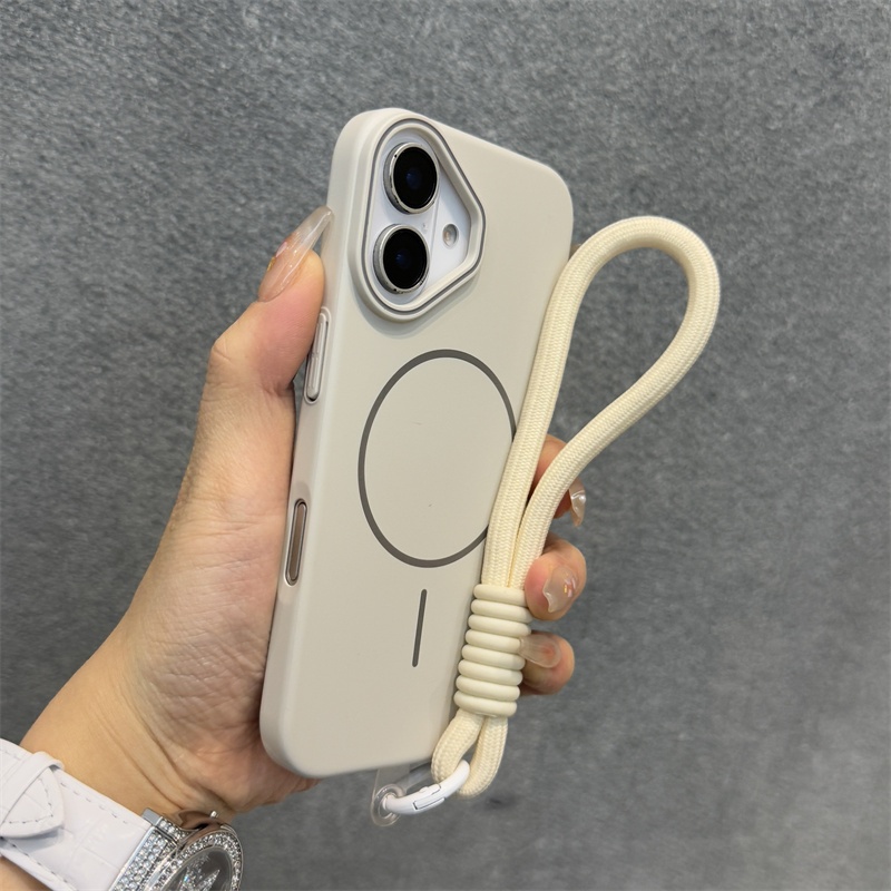 เคสไอโฟนพร้อมสายเชือกเส้นเล็กLuxury Matte PCแม่เหล็กเคสโทรศัพท์สําหรับiPhone 16 15 14 13 12 11 Pro max 13 12 mini x xr xs max 16 15 14 8 7 Plusกรณีความงามกันกระแทก