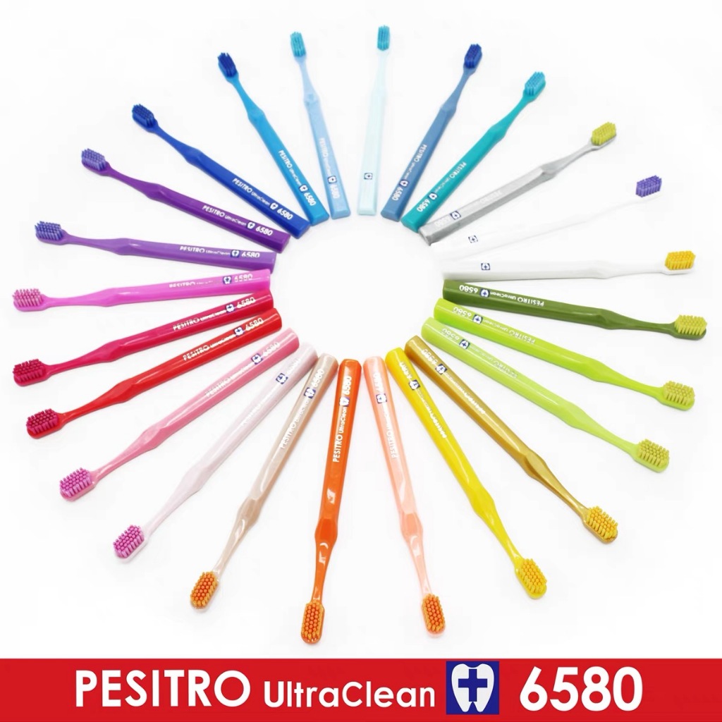 สำหรับคนจัดฟัน - แปรงสีฟัน Pesitro 6580 Ultra Ortho (Toothbrush 6580 Ultra Soft Ortho)