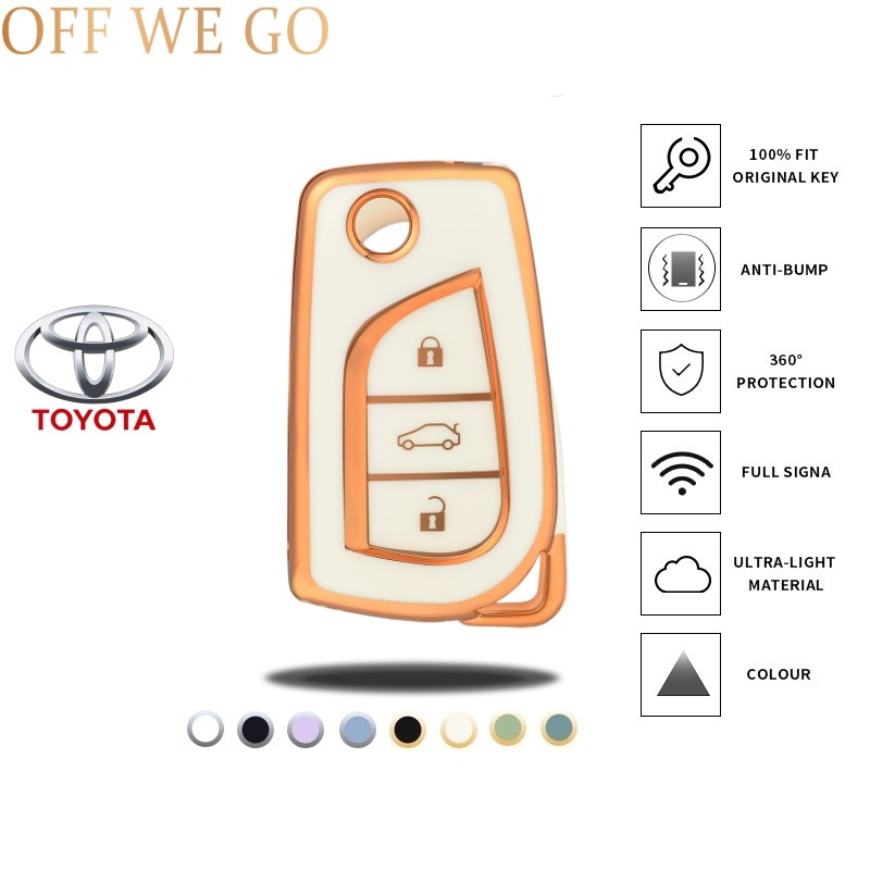 Off WE GO Cover Kunci Toyota Camry Corolla Yaris Innova Altis Rav4 Hilux Fortuner TPU ปลอกกุญแจรถ