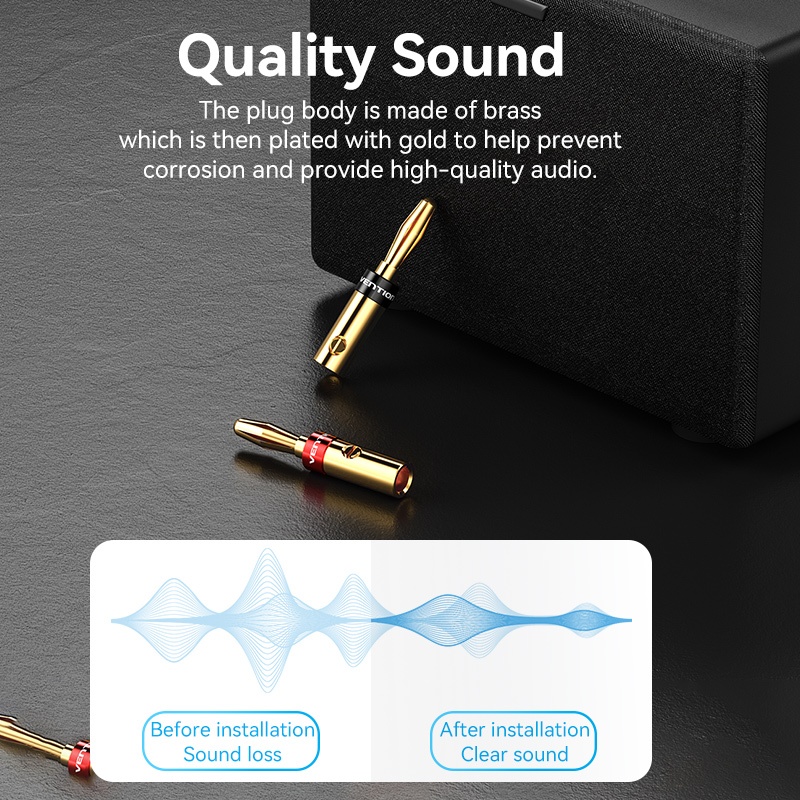 Vention Speaker Banana Plugs Banana Jack สําหรับ Amplifier Speaker Binding Post