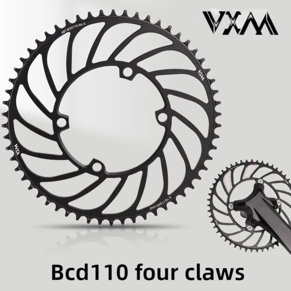 Vxm จักรยานเสือหมอบ MTB 110BCD สี่กรงเล็บอลูมิเนียม Crown Chainring แคบกว้างรอบ Chainring 36-58T Sprocket Chainwheel
