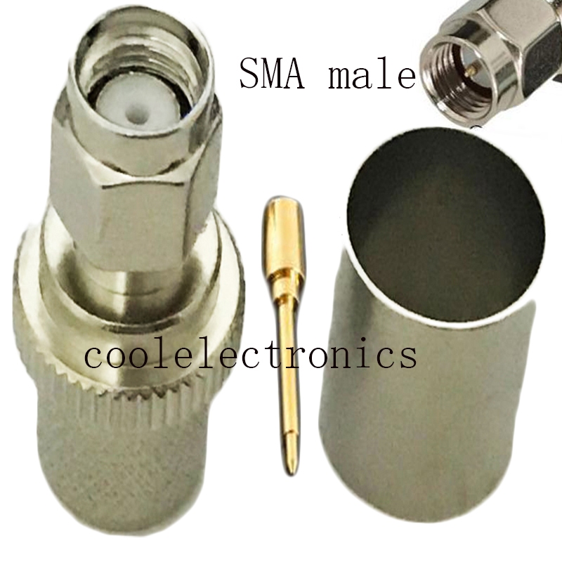 5pcs SMA ชาย Crimp สําหรับ RG8 RG213 LMR400 RG214 7D-FB 50-7 อะแดปเตอร์ Coaxial Coax Cable Connector