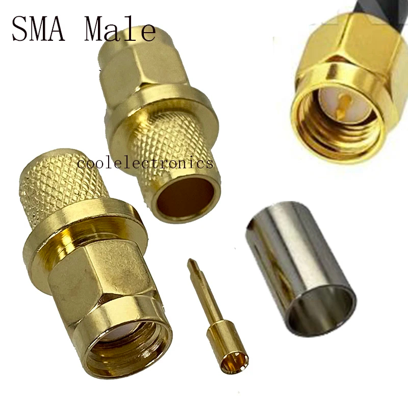 5 ชิ้น SMA ชาย Crimp Cable อะแดปเตอร์สําหรับ RG8X RG-8X LMR240 50-4 สายตรงสายเชื่อมต่อ