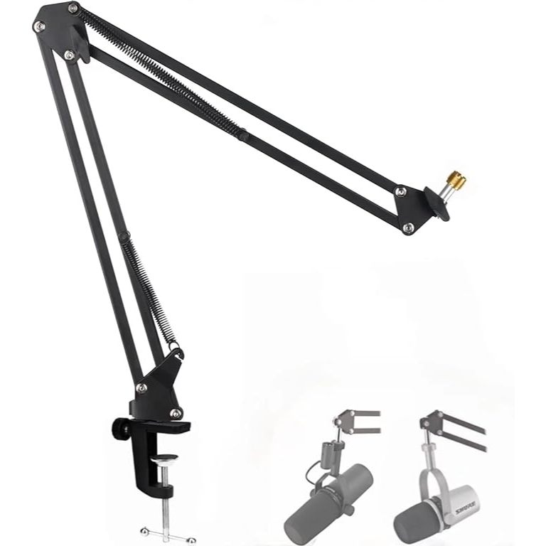 Sm7b และ MV7 Boom Arm, Heavy Duty Mic Arm Desk Mount ปรับ Suspension Mic Stand ใช้งานร่วมกับ Shure S