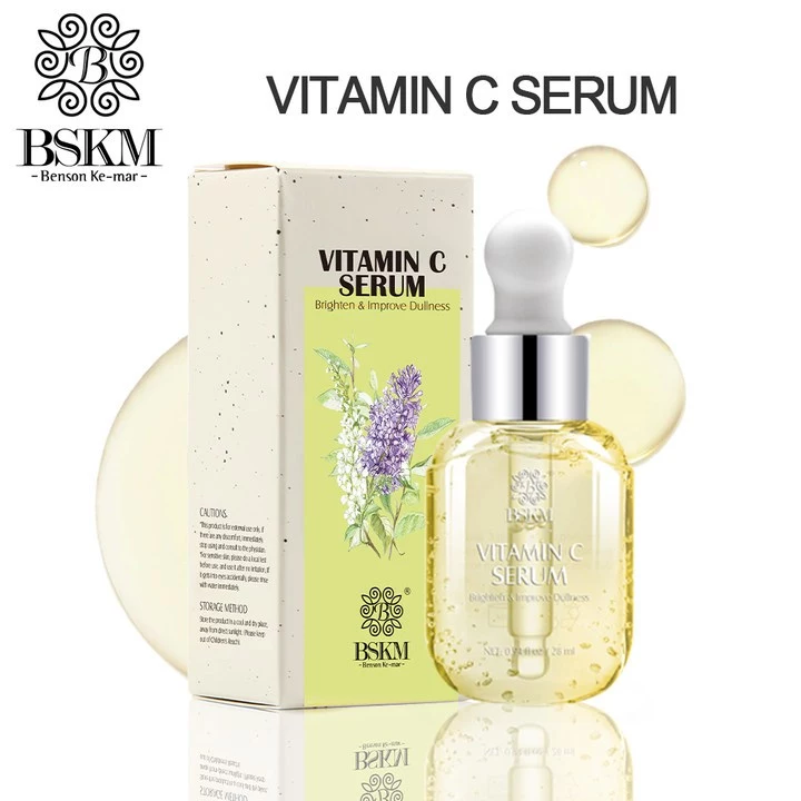 BSKM Vitamin C Serum เซรั่มวิตามินซีธรรมชาติ เซรั่มหน้าขาว ต่อต้านริ้วรอยแห่งวัยสดใส จุดด่างดำจางลง ปรับเส้นให้เรียบ ซ่อมแซม สกินแคร์ 28ml