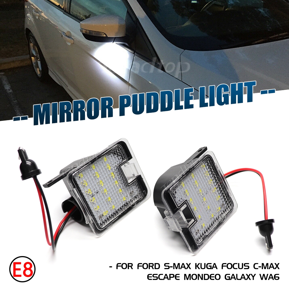 2 ชิ้น LED ต่ําด้านข้างกระจก puddle สําหรับ Ford Focus MK3 MK2 Mondeo MKIV MKV Kuga C-Max Escape S-Max