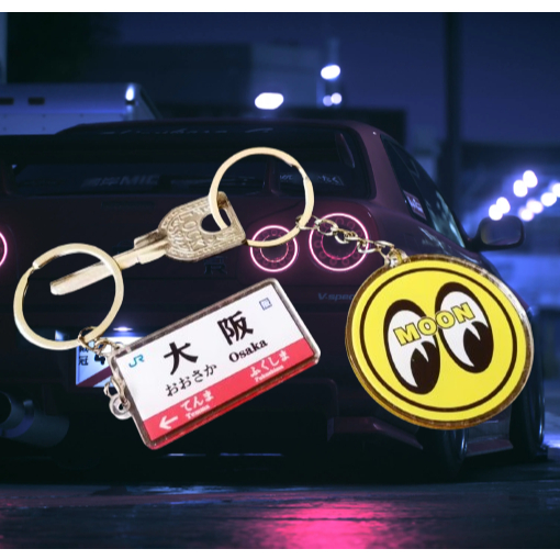 Jdm OSAKA แหวนกุญแจรถอะคริลิค jdm Mooneyes พวงกุญแจกระเป๋าจี้อุปกรณ์เสริม