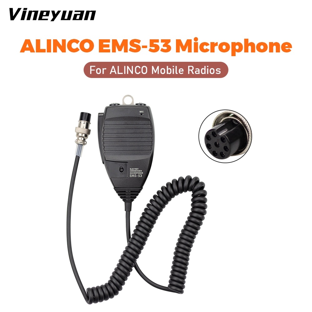 HM-07EMS-53 วิทยุไมโครโฟน 8pin DTMF ไมโครโฟนมือถือสําหรับ Alinco DR-03T DR-06T DR-145 DR-135T DR-235