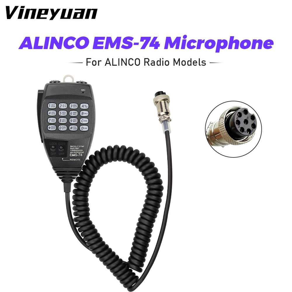 HM-06Alinco Ems-74 8Pin Backlit Speaker DTMF Mic Microphone for Alinco DR-430 DR-435 DR-620 DR-635 D