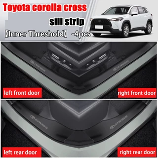 ZLWR Toyota corolla cross 2022-2026 เกณฑ์แถบวัสดุหนังป้องกันรอยขีดข่วนและทนต่อการสึกหรอยินดีต้อนรับเหยียบการปรับเปลี่ยนอุปกรณ์ตกแต่งสติกเกอร์