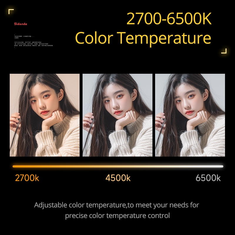 Sidande Q120 120W ไฟเติมแบบพกพาสองสีพร้อมที่จับไฟ Sidande 144wh 430W
