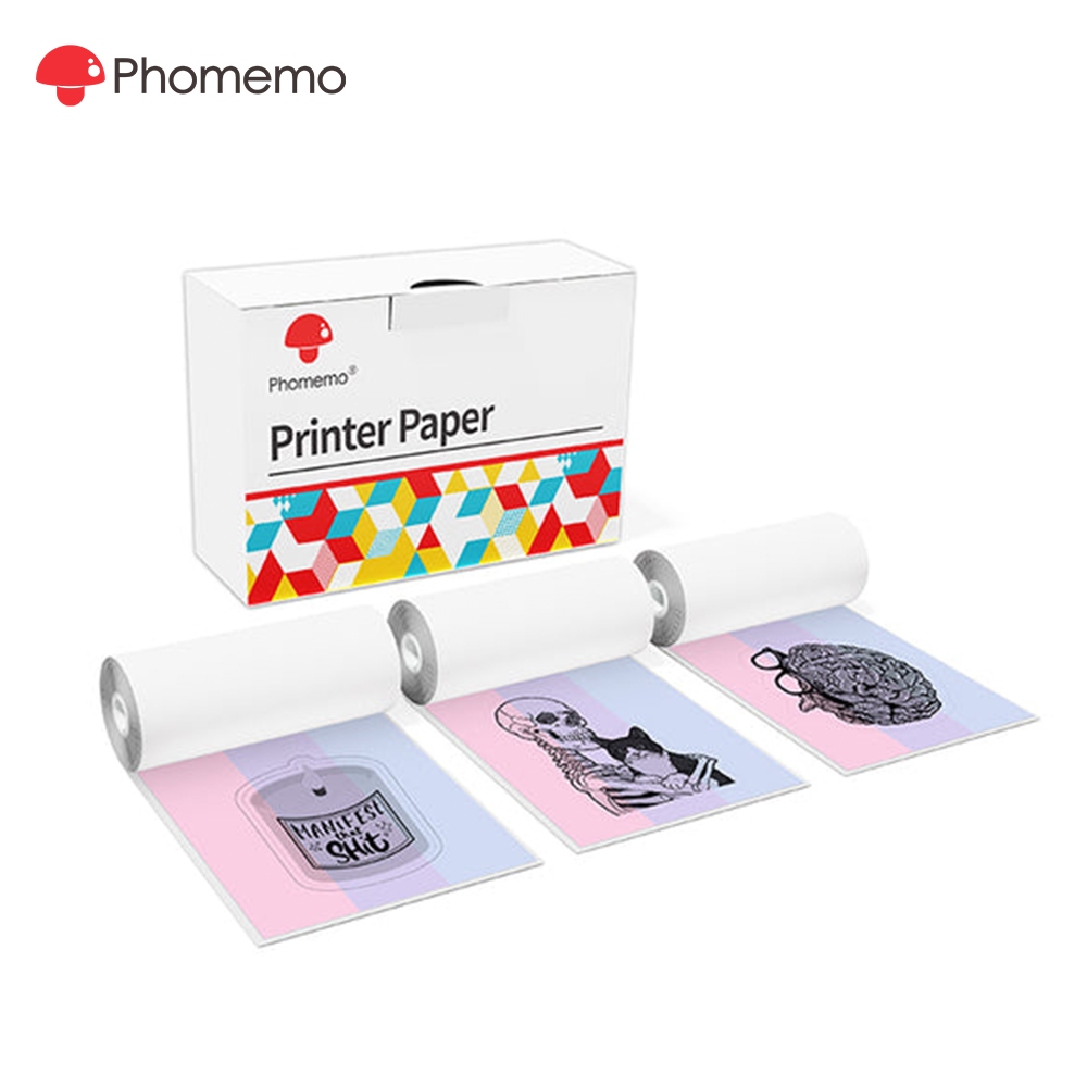 Phomemo 50mm สติกเกอร์สายรุ้งสําหรับ T02 M02 M03 M04S M04AS เครื่องพิมพ์ and Thermal label sticker p