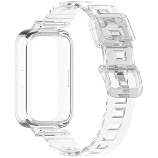 สายรัดซิลิโคนโปร่งใสสร้อยข้อมือสําหรับ Xiaomi Smart Band 9 8 Active / Redmi Smart Band 3 2