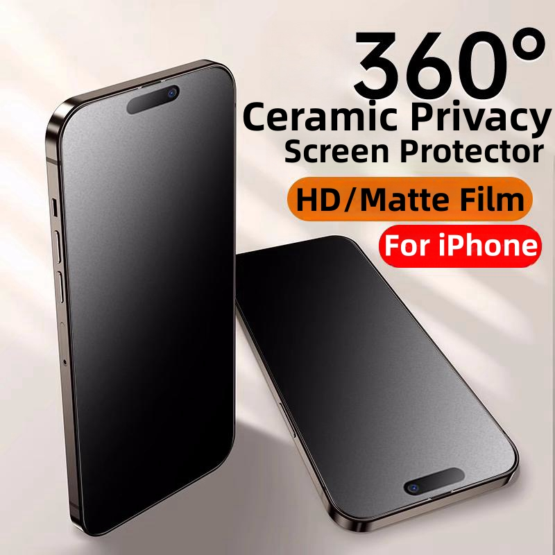 HD/Matte Anti-Peepฟิล์มสําหรับiPhone 17 16 Pro/16 17 Pro Max 15 14Pro 13 12 11 ProMaxเซรามิคฟิล์มนุ่มสําหรับ12/13Promaxความเป็นส่วนตัวป้องกันฟิล์ม