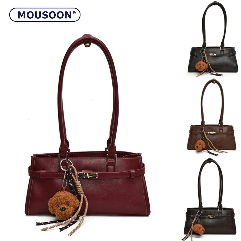 Mousoon High-Grade แบบพกพากระเป๋าใบใหญ่สําหรับผู้หญิงแฟชั่นใหม่ความจุขนาดใหญ่ไหล่ Underarm All-Matching Birkin กระเป๋า