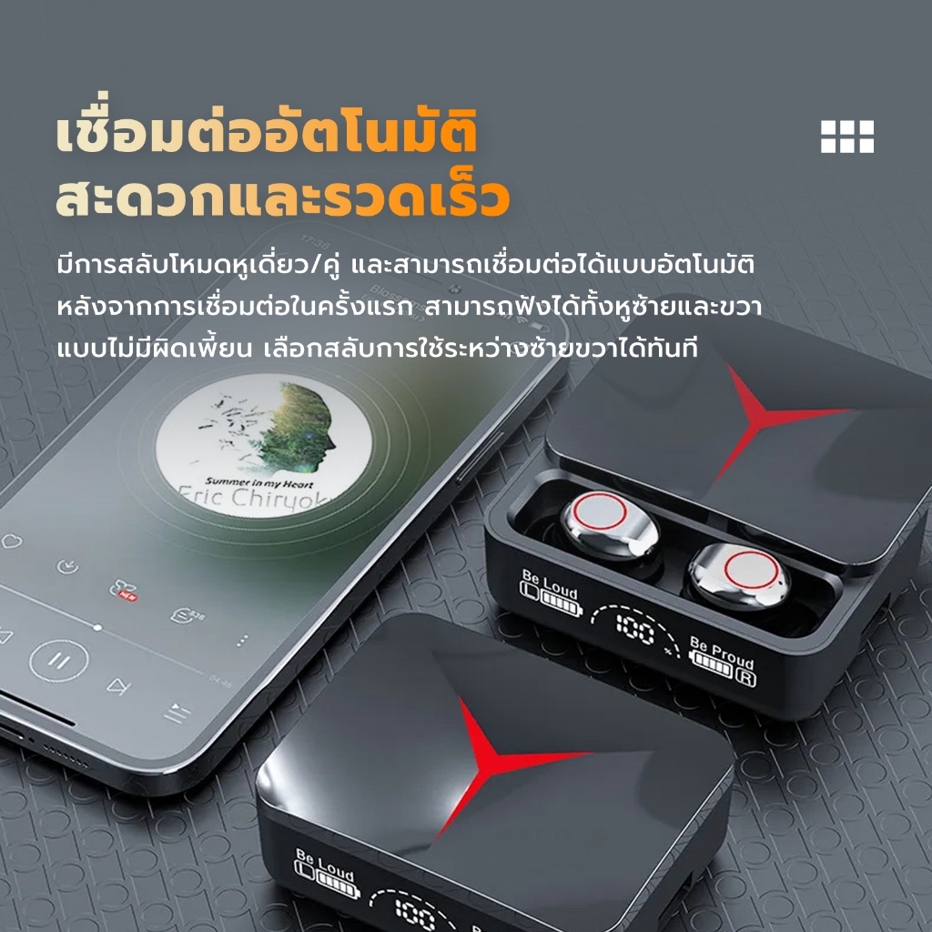 Original TWS M90 หูฟังไร้สายหูฟังสําหรับเล่นเกมบลูทูธ 5.3 กีฬาหูฟัง Wtih ไมโครโฟนชุดหูฟังสําหรับ iphone Xiaomi