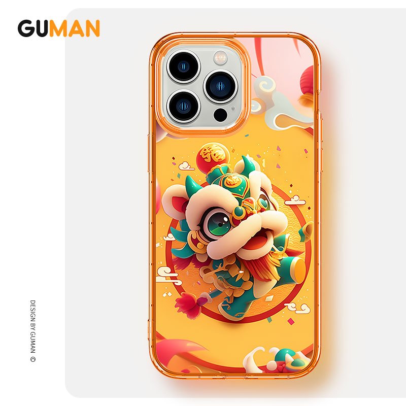 Guman ตลกแฟชั่นความงามเทศกาลฤดูใบไม้ผลิตรุษจีนกันกระแทกป้องกันกรณีโทรศัพท์อ่อนสําหรับ iPhone 16 15 14 13 12 11 Pro Max SE 2020 X XR XS ip 8 7 Plus N813Q