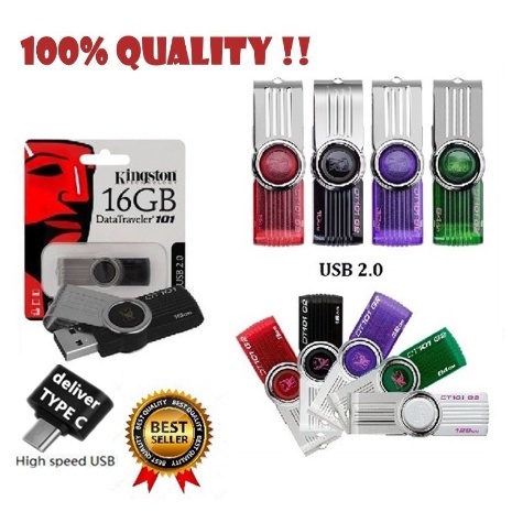 Kingston 101G2 แฟลชไดรฟ์ USB ความเร็วสูง 128GB/64GB/32GB/16GB/8GB แฟลชไดรฟ์ แฟลชไดรฟ์ 3.0U