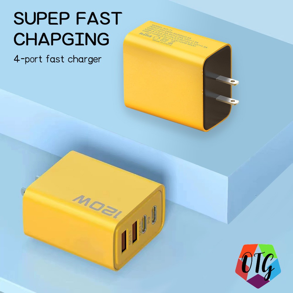 หัวชาร์จเร็ว อะแดปเตอร์ 120W สายชาร์จ type c adapter PD USB 2 ช่อง for huawei xiaomi ชาร์จเร็วสุด - รูปที่ 3