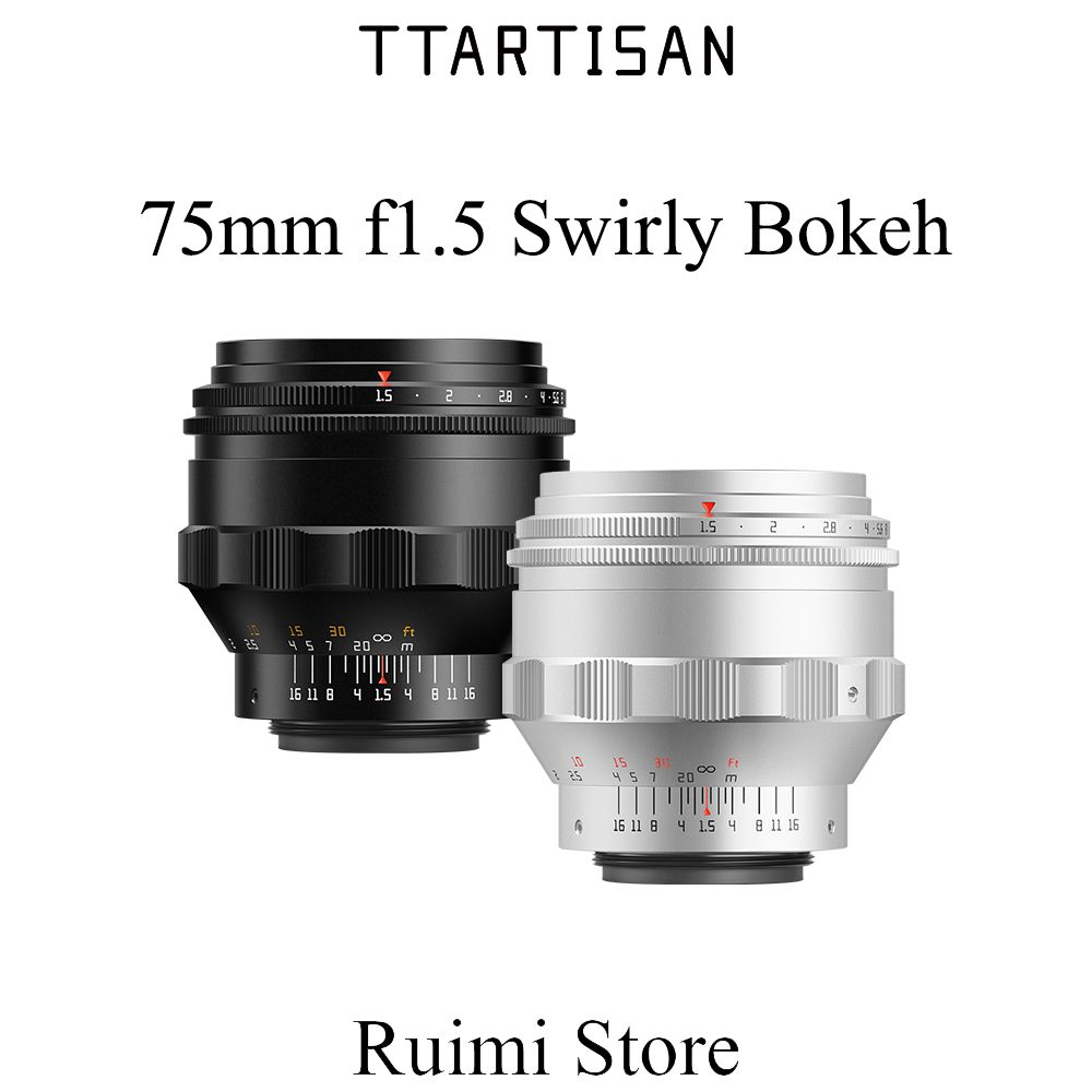 TTArtisan 75 มม. f1.5 Swirly Bokeh Full Frame เลนส์แมนนวลโฟกัส M42 Mount 75mm f1.5