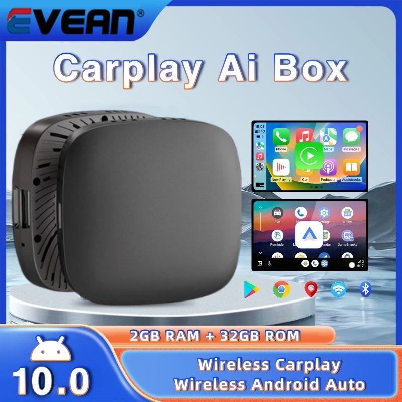 Android 10 Smart Ai Box Wire Carplay to Wireless Carplay USB Android อะแดปเตอร์อัตโนมัติอุปกรณ์เสริม